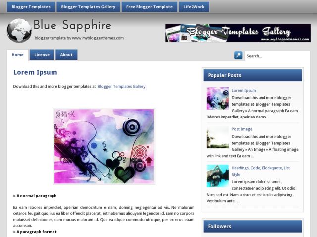 BlueSapphire Blogger Template