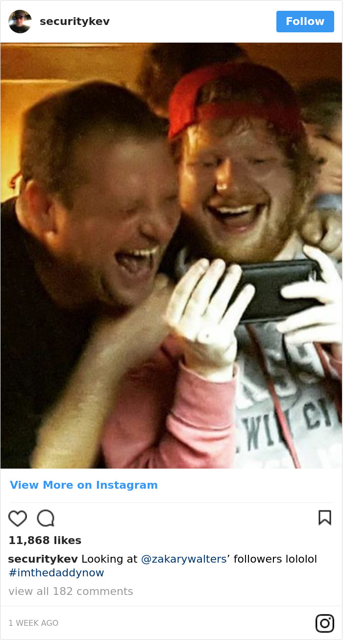 Ed Sheeran’s Security Guard Shares Awesome Pictures Of His Boss In Instagram