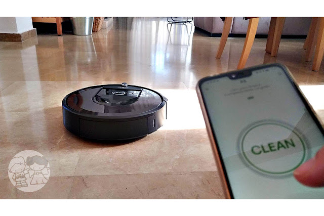 Controlando la Roomba i7+ desde la app del smartphone.