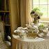 Brown and White Transferware Tablescape