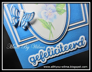 Close-up van een vlinder en "gefeliciteerd". Close-up of a butterfly and "congratulations" (Dutch word).