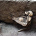The image of 4,000-year-old skeletons of a mother who was trying to shield her child from a massive earthquake that struck China in 2000 BC and triggered massive floods, in an event that is sometimes referred to as ‘China’s Pompeii’. (Picture)