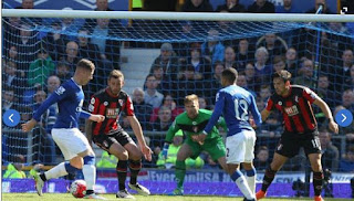 Olly Barkley in action for Everton v AFC Bournemouth in the Premier League