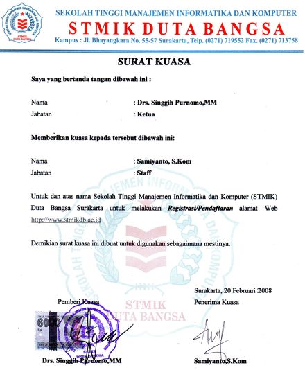 Contoh Surat Kuasa Pengambilan Barang Contohsurat Org 