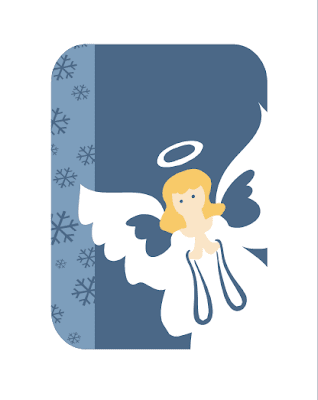 Christmas card with angel, Word