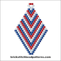 Free beginner brick stitch earring pattern color chart.