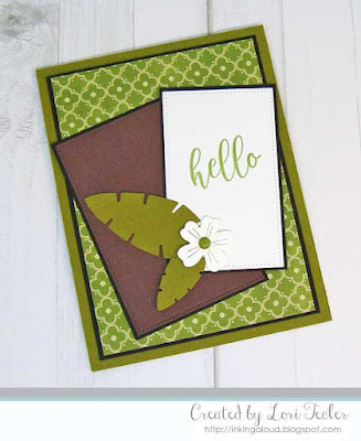 Leafy Hello card-designed by Lori Tecler/Inking Aloud-stamps and dies from My Favorite Things