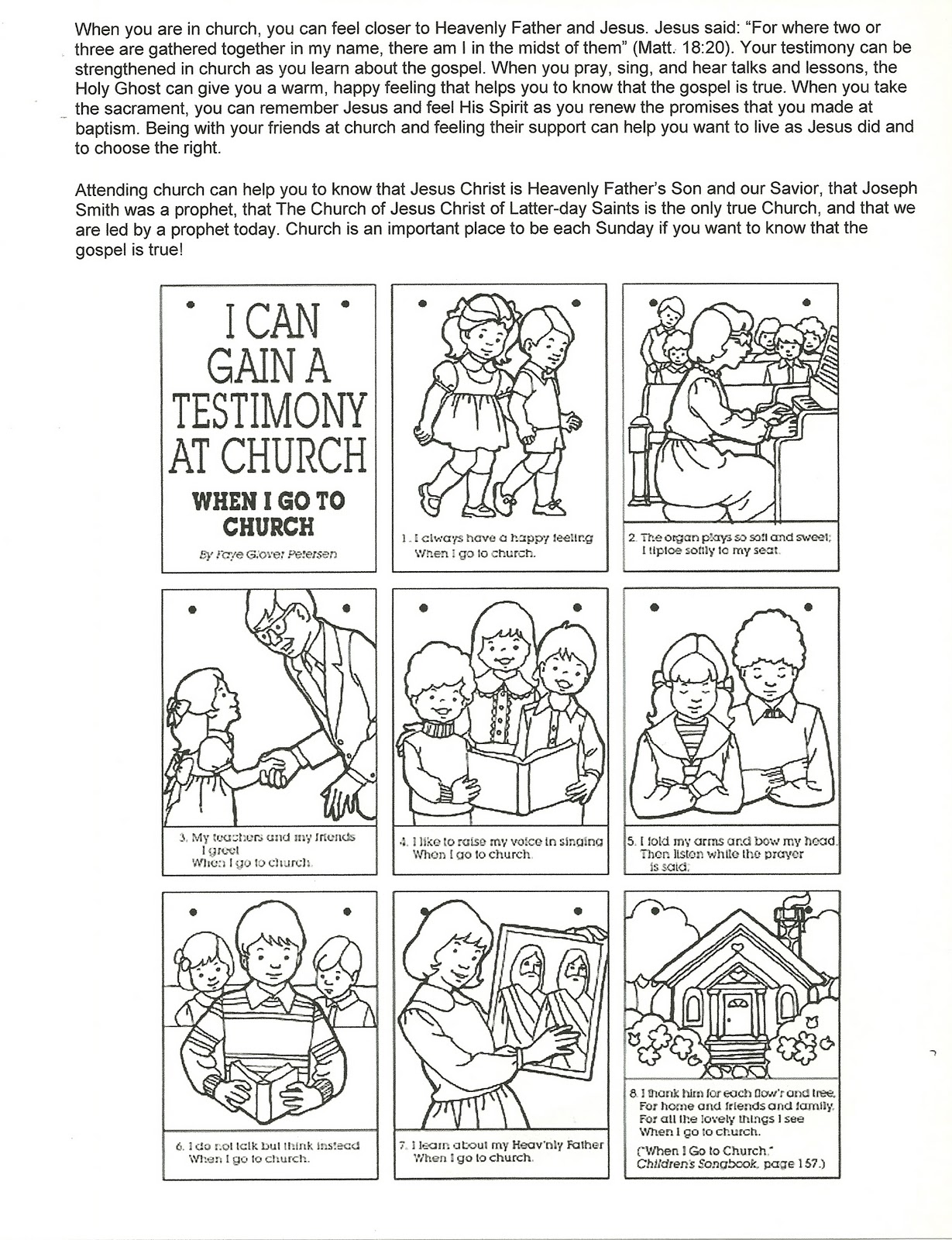 happy clean living primary 2 lesson 37 for Joseph Smith LDS Nursery Coloring Pages Keep the