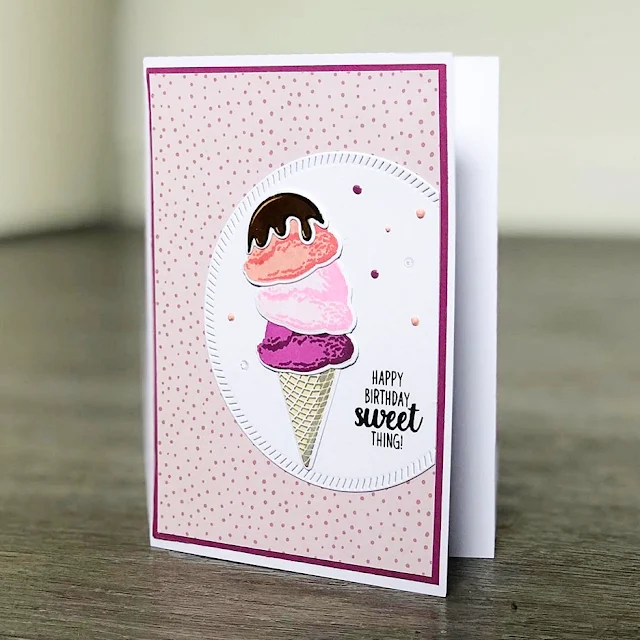 Sunny Studio Stamps: Two Scoops Customer Card by Eva Duerkop