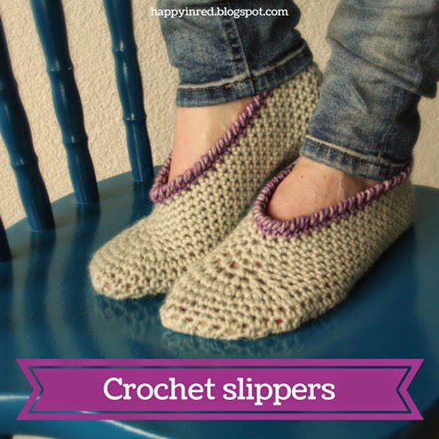 Happy in Red - Crochet Slippers