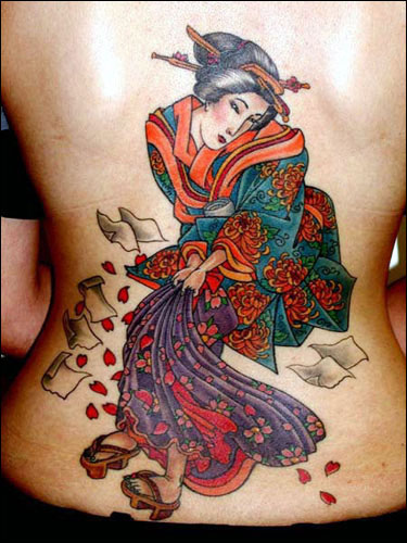 girls tattoos. Japanese Geisha Girls Tattoos