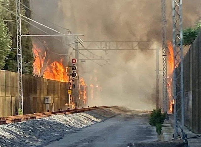 Incendio Pineta Sacchetti: sospeso il servizio ferroviario per Vigna Clara