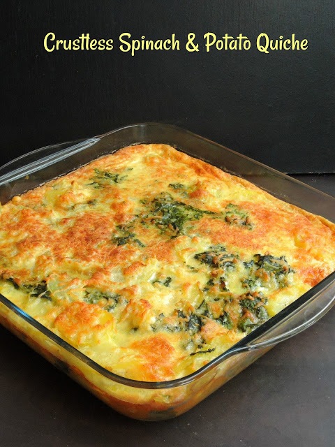 Crustless Spinach Quiche, Potato & Spinach Quiche