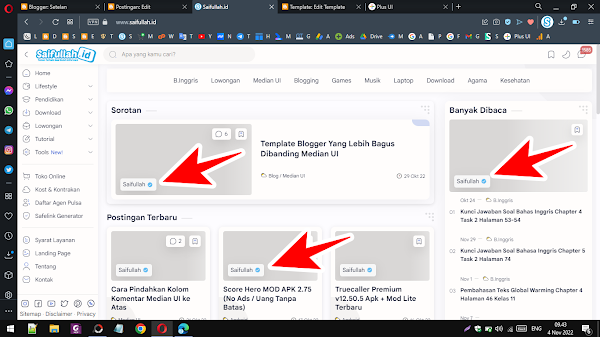 Cara Menghapus Nama Penulis di Thumbnail Postingan Template Plus UI v2.6.2