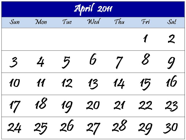 2011 calendar april. calendar april 2012.