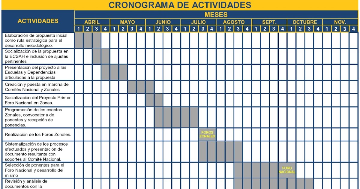 PRIMER FORO SOCIAL COMUNITARIO UNAD: CRONOGRAMA DE ACTIVIDADES