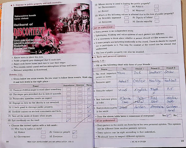 10th ssc board Practical (Navneet Book solution) for subject "self-development and art appreciation"