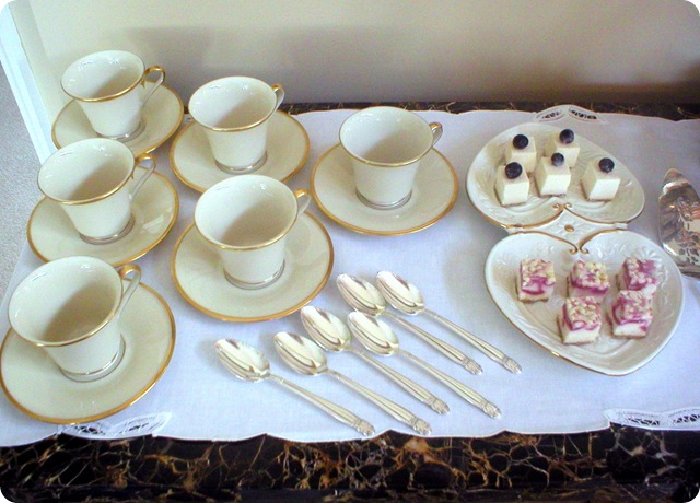 Riverton book review, tea cups & food