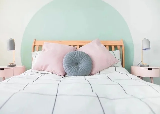 soft cat bilik tidur warna pastel