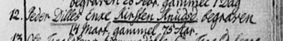 Kirsten Knudsdatter død år 1779