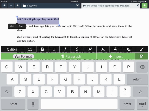 How to edit your OneDrive documents via HopTo's iPad app