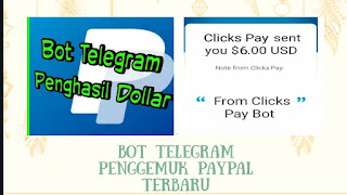 Bot Telegram clicks pay penghasil Paypal 2020 terbukti membayar