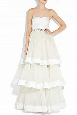 Ava Tiered Silk-Organza and Silk-Satin Gown