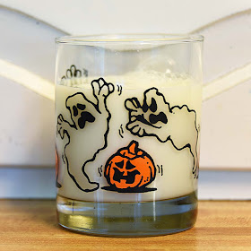 Vintage Halloween Pumpkin and Ghost glass Tumbler