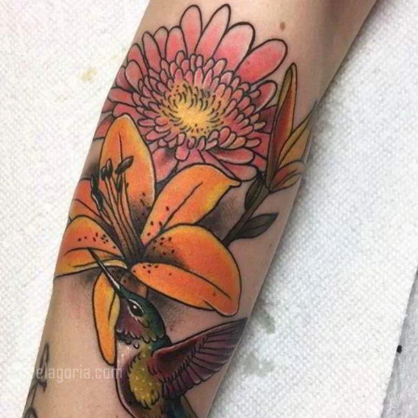 imagen del Tatuaje de un Colibrí