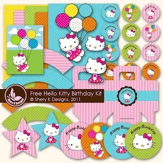 Completo Kit de Hello Kitty para Imprimir Gratis. 