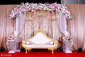 Wedding Stage Design Normal - Wedding Stage Design Images 2023 Yellow Decoration Design Village Wedding Ceremony Design - biyer stage decoration - NeotericIT.com