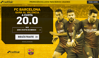 betfair supercuota victoria del Barcelona al Valencia 26 noviembre