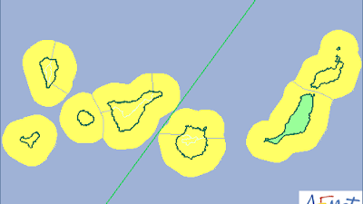 Alerta amarilla viento Canarias 17 - 18 febrero