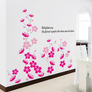 gambar stiker dinding motif bunga-bunga