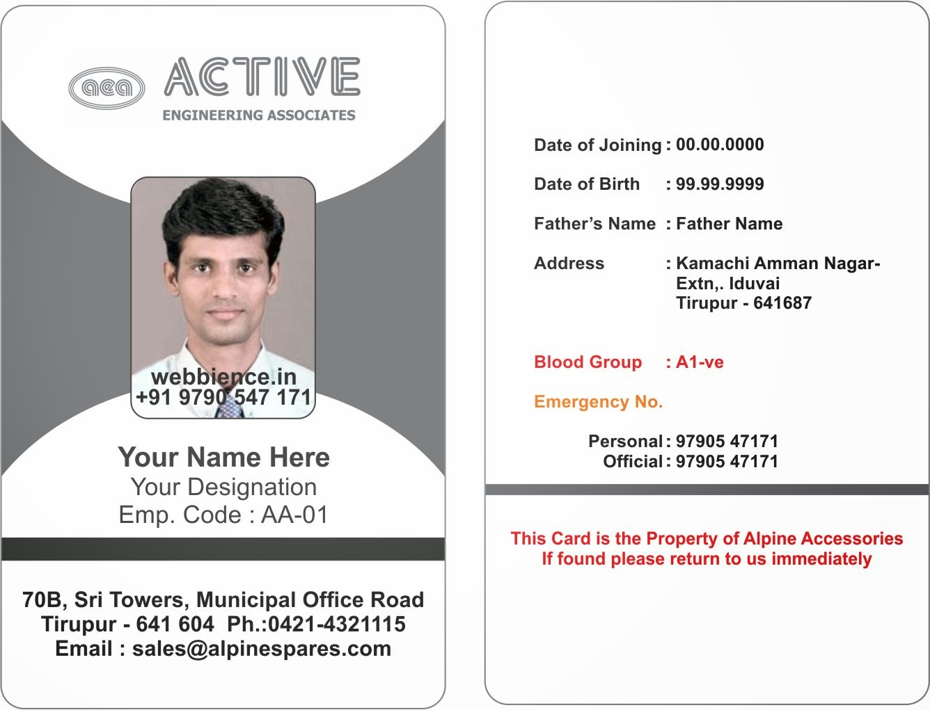 Template Galleries Employee ID Card Templatres New