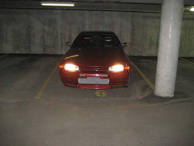 Nissan Skyline GTR parked in Parking Structure
