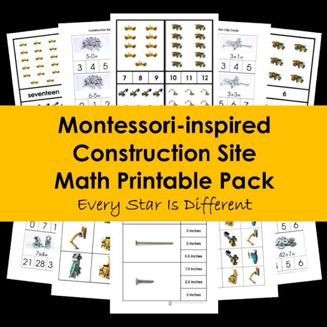 Construction Site Math Printable Pack