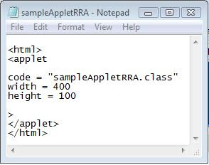 java applet html code