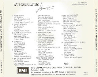 My Favourites - Lata Mangeshkar [FLAC - 1989] {EMI CD PMLP 5075} [Digitally Processed]