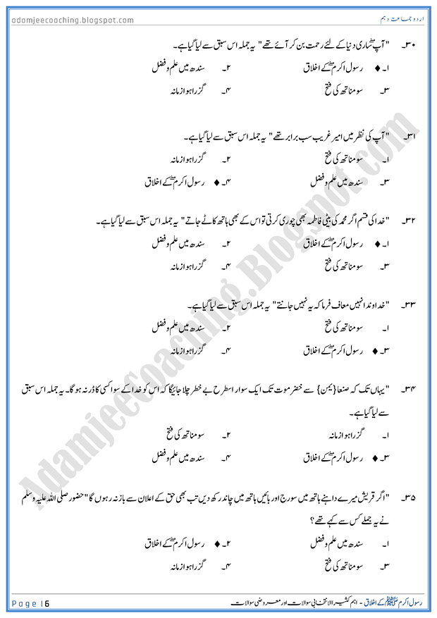 rasool-s-a-w-kay-ikhlaq-mcqs-urdu-10th