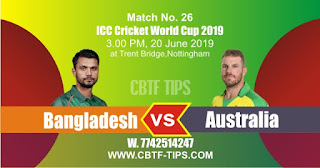 Who will win World Cup 2019 26th Match Australia vs Bangladesh Today Match Prediction Toss Session Lambi pari Fancy Astrology 100% Fixed Report