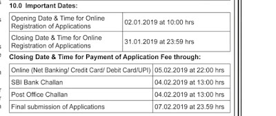 rrb je exam date 2019