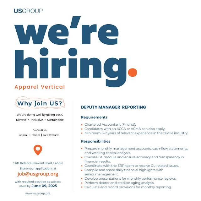 US Group Latest Jobs in Lahore June 2025
