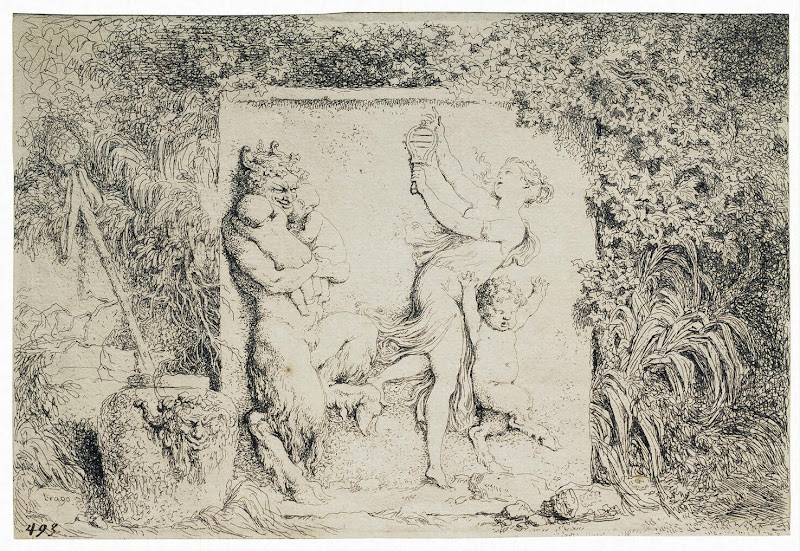 The Dance of Satyrs by Jean-Honore Fragonard - Mythology, Religious Art Prints from Hermitage Museum