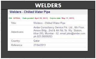 WELDERS FOR UAE & QATAR