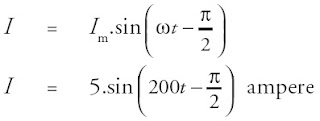 rangkaian ini arus tertinggal π/2rad terhadap tegangan