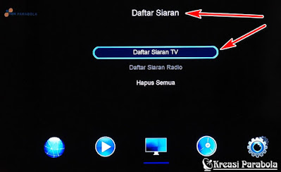 Menu Daftar Siaran TV Nex Parabola