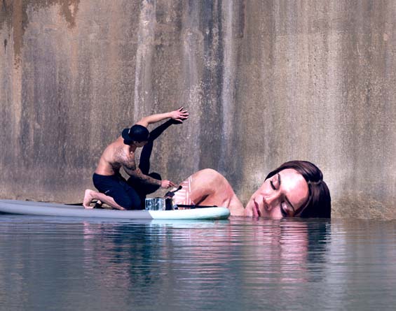 Women’s Portraits In The Middle Of Water by Street Artist Hula Balances