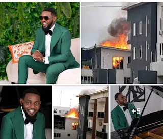 Many feared as fire reportedly guts comedian AY Makun’s house (Video)