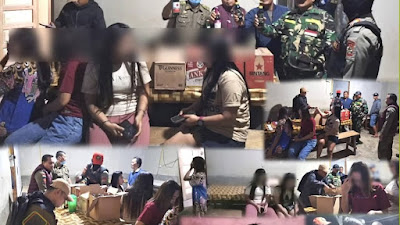 Pol PP Kampar Amankan Tujuh Wanita Penghibur dan Puluhan Botol Miras